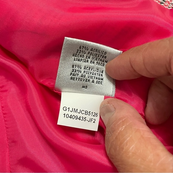 Kasper open Blazer Womens Petite Size 4 Long Sleeves Pink Multi Tweed - Picture 9 of 11